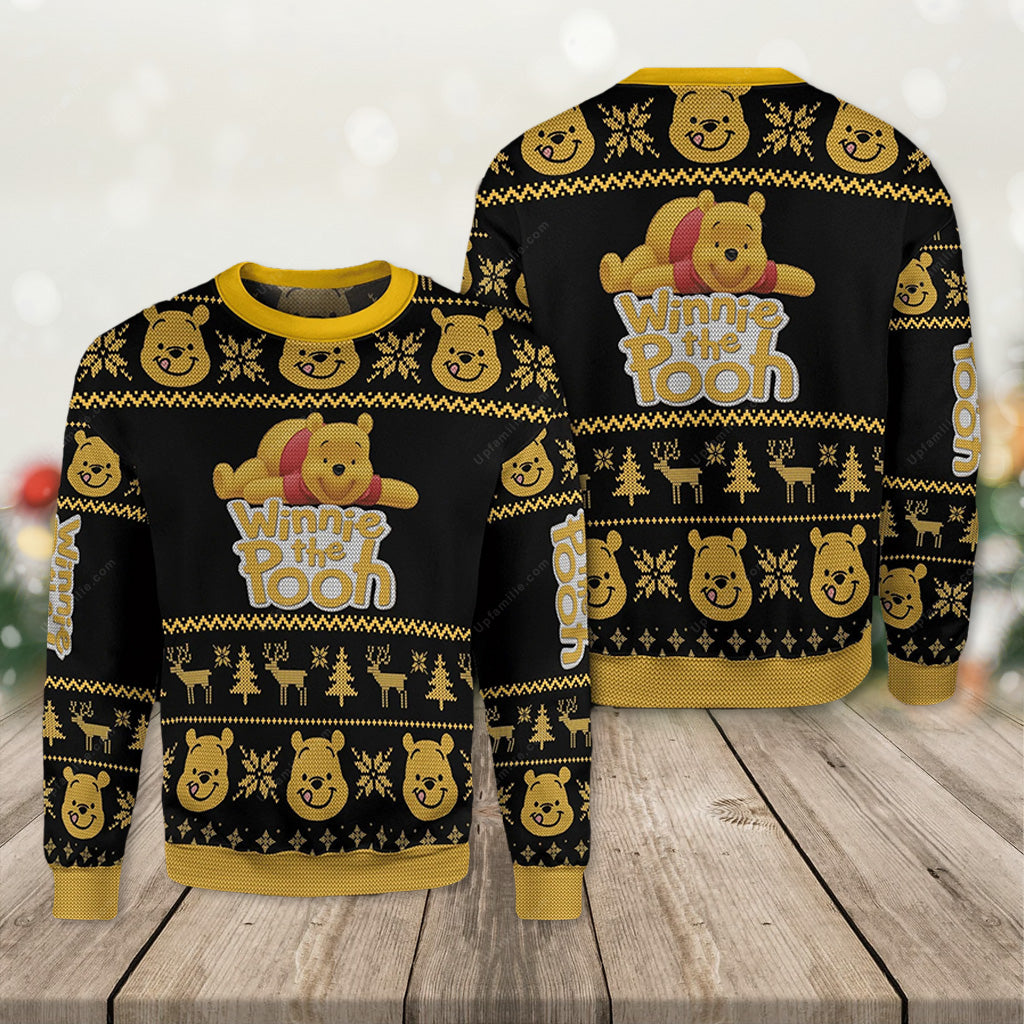 Disney Ugly Christmas Sweater, Winnie The Pooh Ugly Christmas Sweater 3D, Presents For Christmas