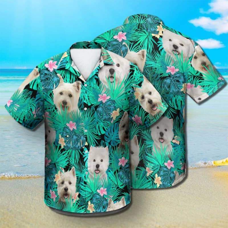 WEST HIGHLAND WHITE TERRIER – Summer Leaves – Hawaiian Shirt