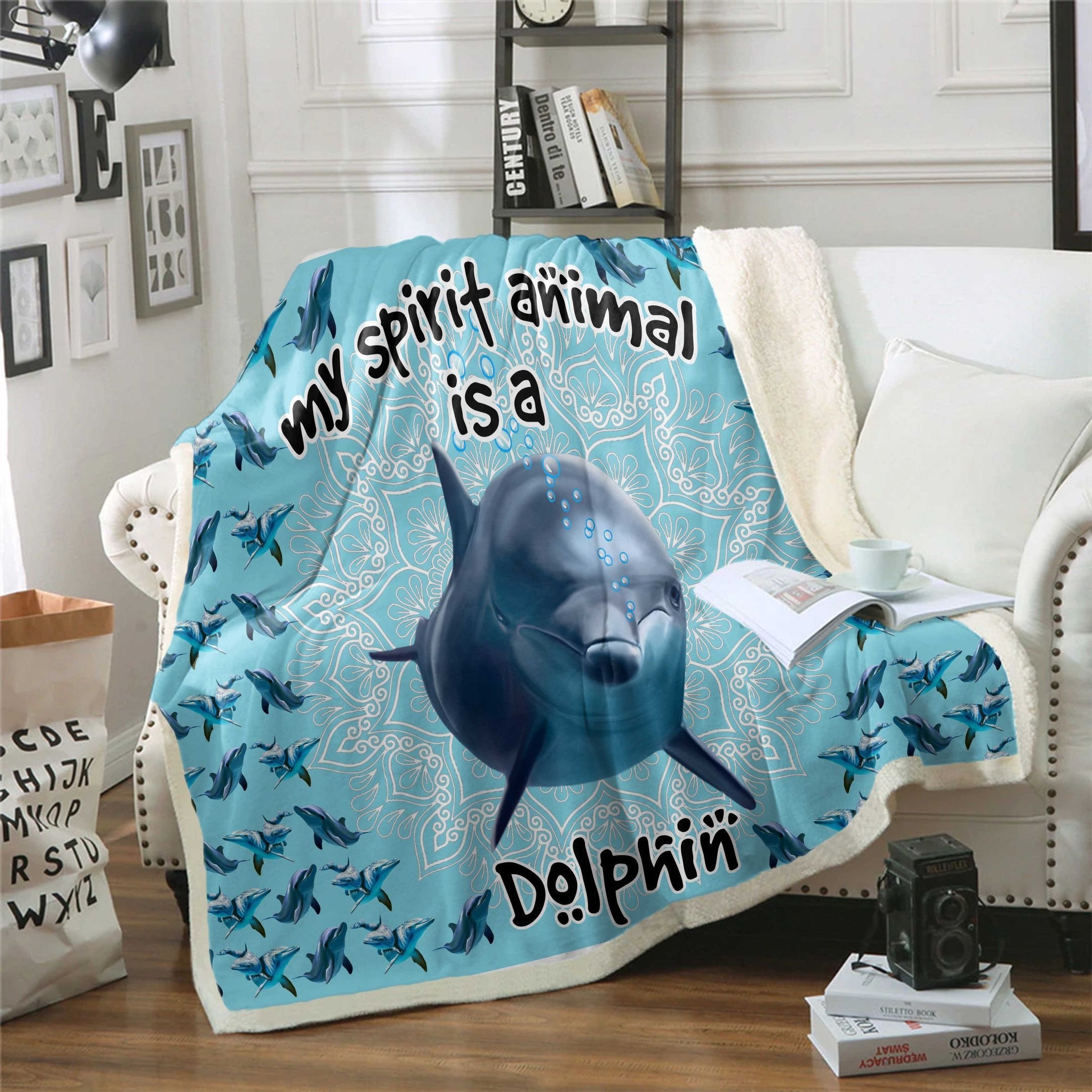 Dolphin Is My Spirit Animal Clm02120815S Sherpa Fleece Blanket