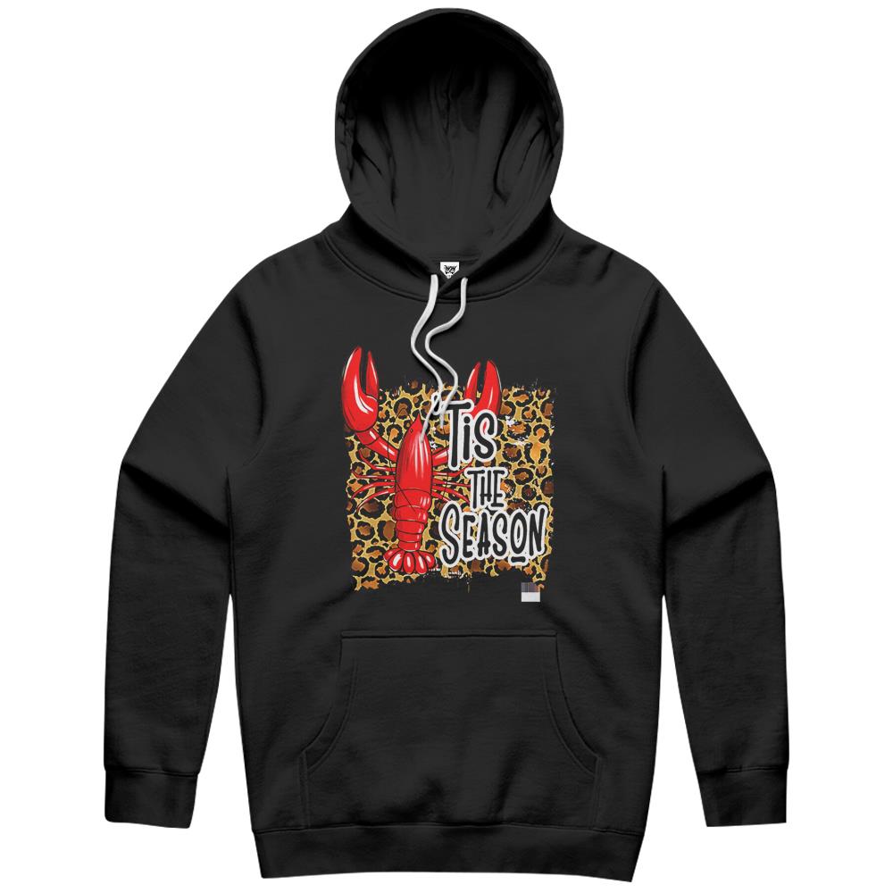 Tis The Season Crawfish Leopard Mardi Gras Carnival Festival Hoodie