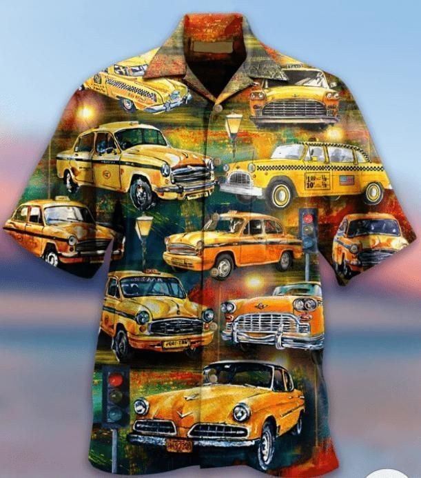 Hot Summer Yellow Car Vintage Hawaiian Shirt Ha84590