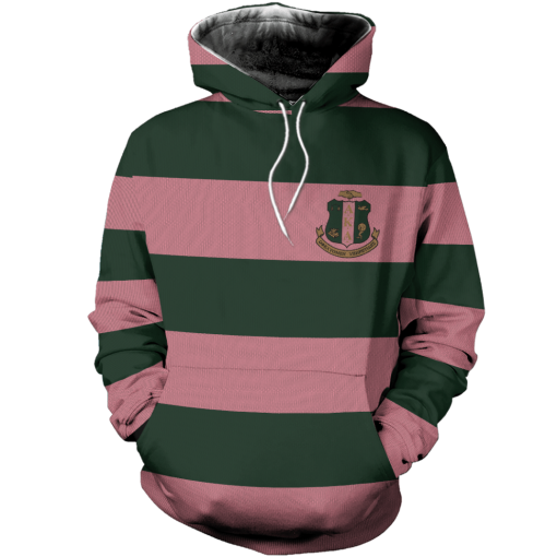 Alpha Kappa Alpha Aka Sorority Symbol Striped Pattern Ugly Christmas Hoodie Sweatshirt