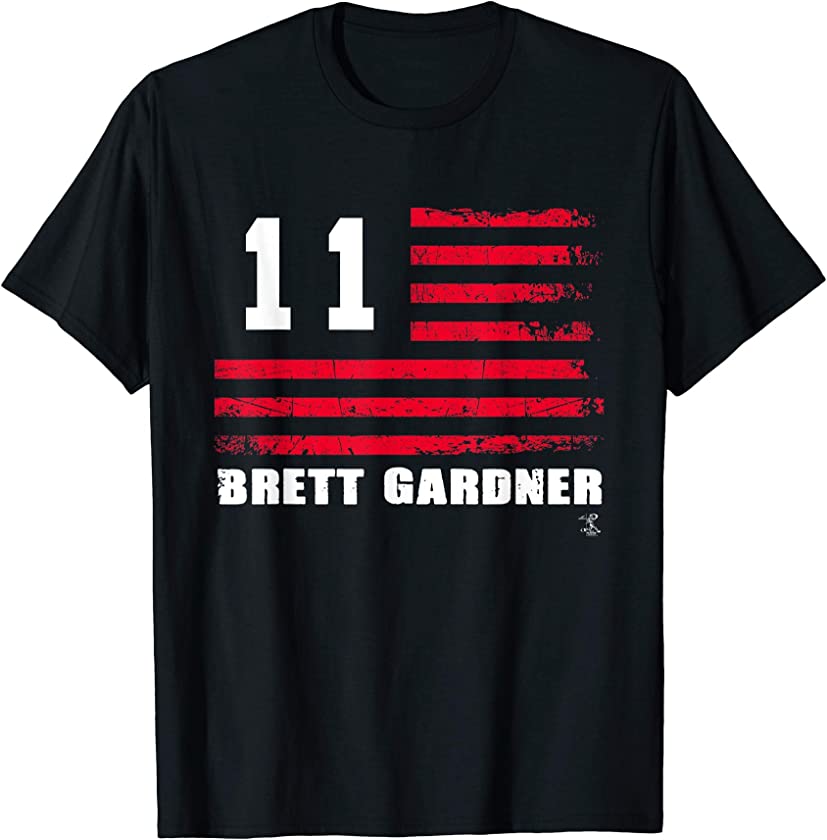 Brett Gardner Vintage Flag Gameday T-Shirt