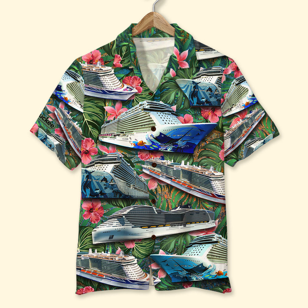 Cruising Hawaii Shirt Seamless Boat Pattern Ha22993