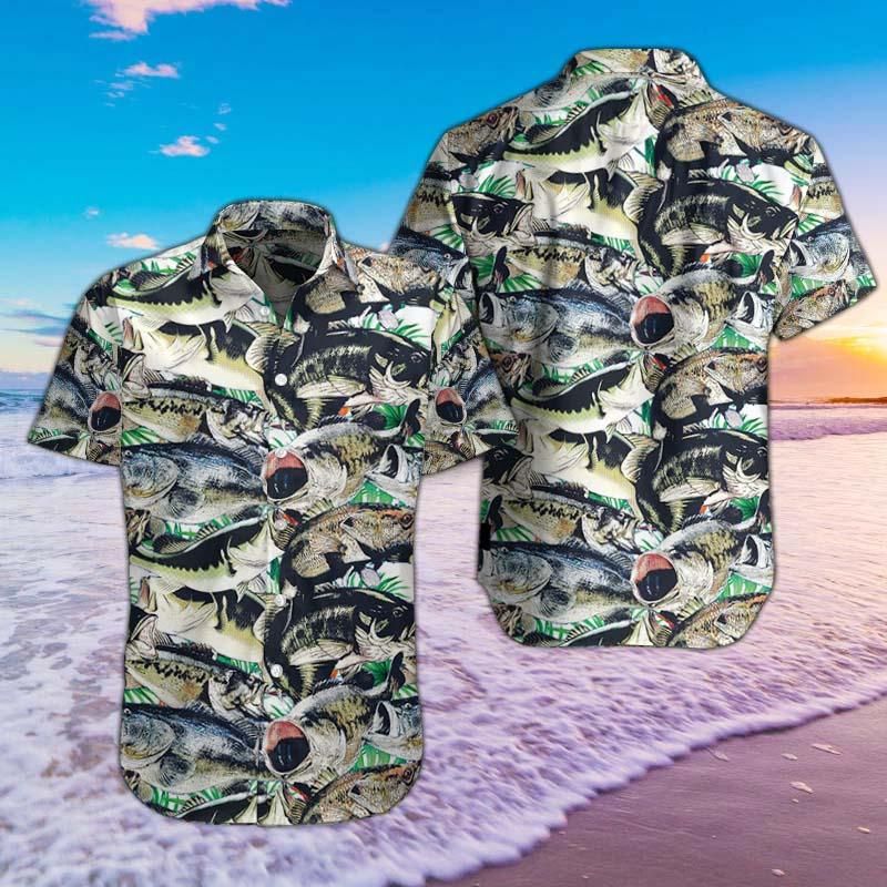 Fishing Bass Pattern Hawaiian Shirts 06677 Ha91261