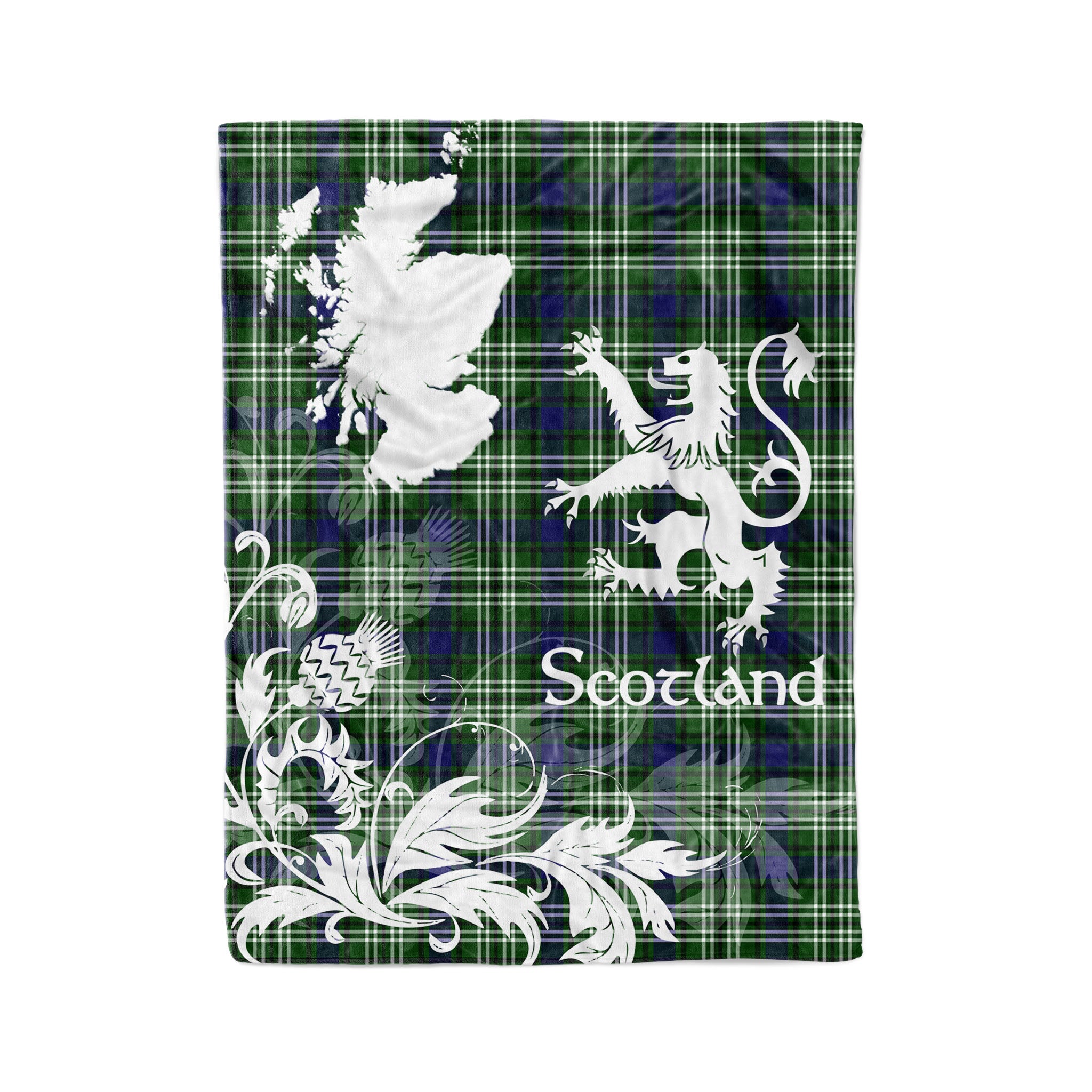 Tartan Plaid Fleece Blanket Tartan Blanket Thistle And Lion Scottish Clan Blackadder Plaid Blanket