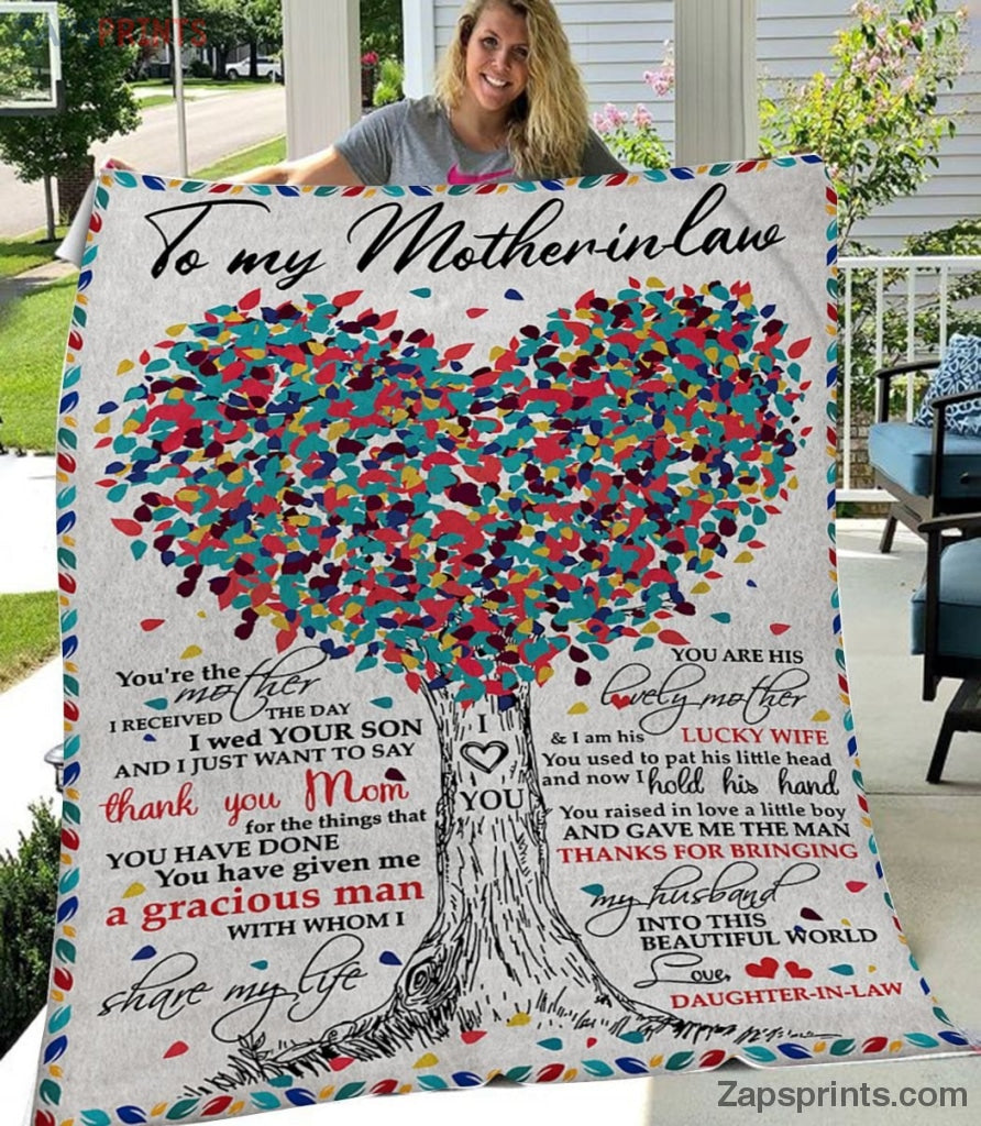 Gift For Mother-In-Law – To My Mother-In-Law – Thank You Mom – Blanket