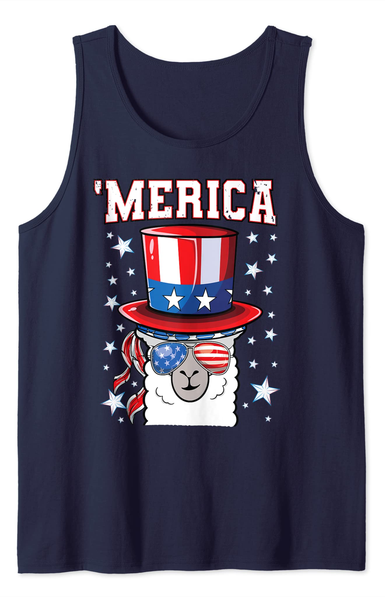 Usa Patriotic American Llama July 4Th Alpaca Tank Top