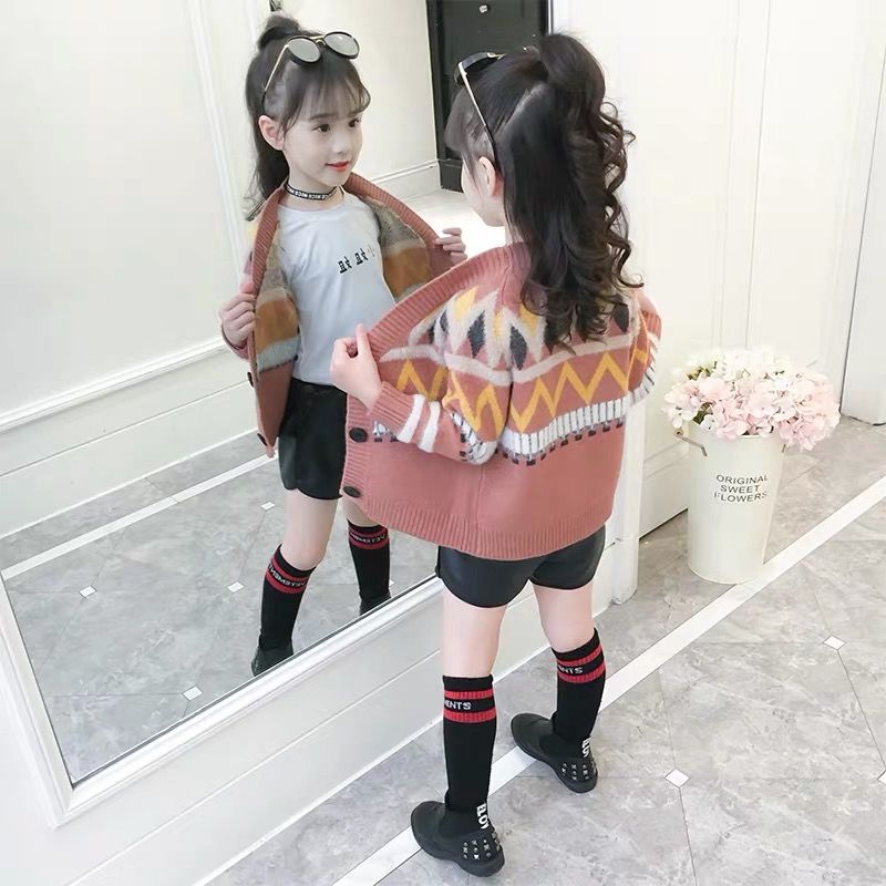 spring autumn Knitted Cardigan Sweater Children Clothing teenage Girls Sweaters Kids Wear baby girl clothes winter 10 12 year alx