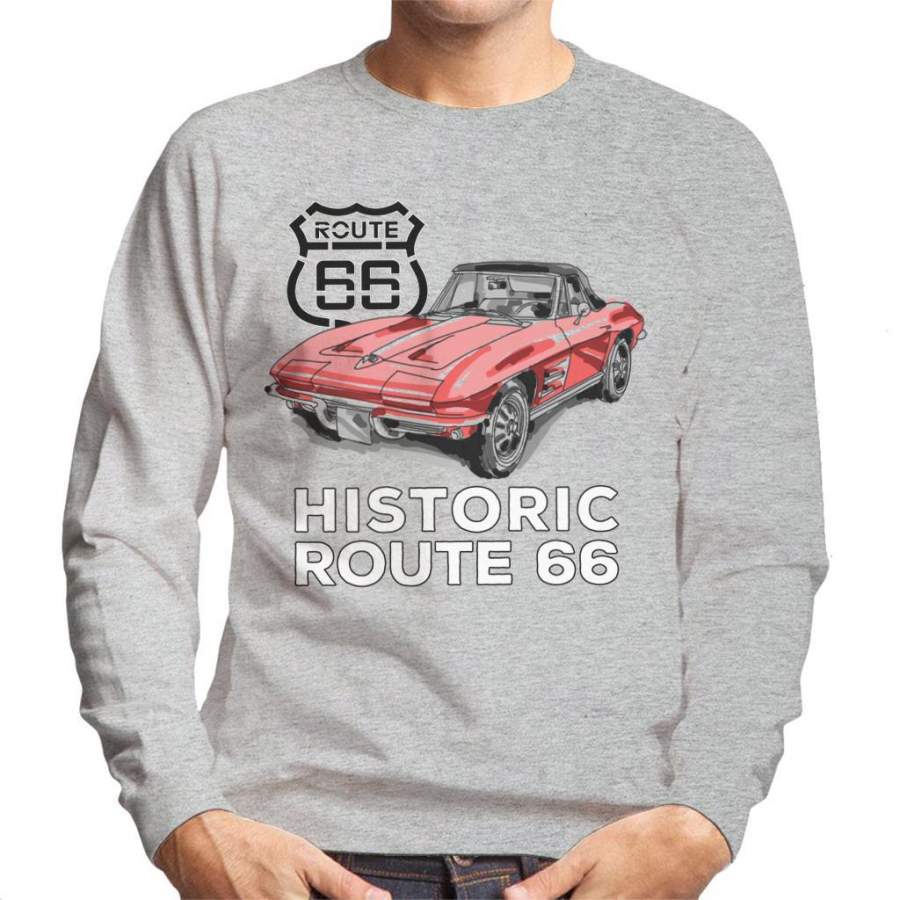 Route 66 Historic Sports Car Men’s Sweatshirt