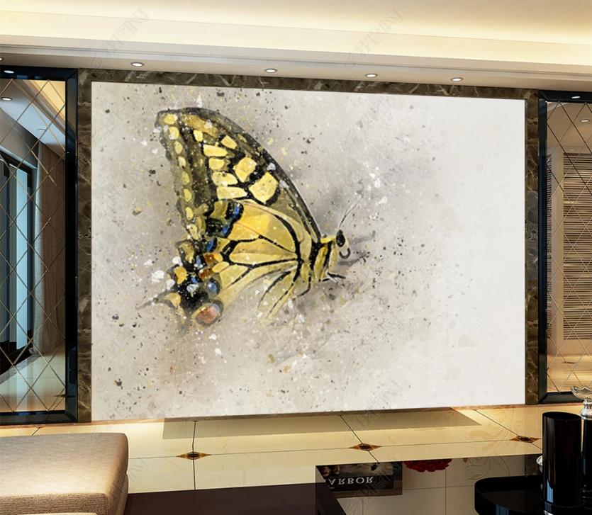 3D Watercolor Animal Butterfly Wall Mural Wallpaper Lqh 21