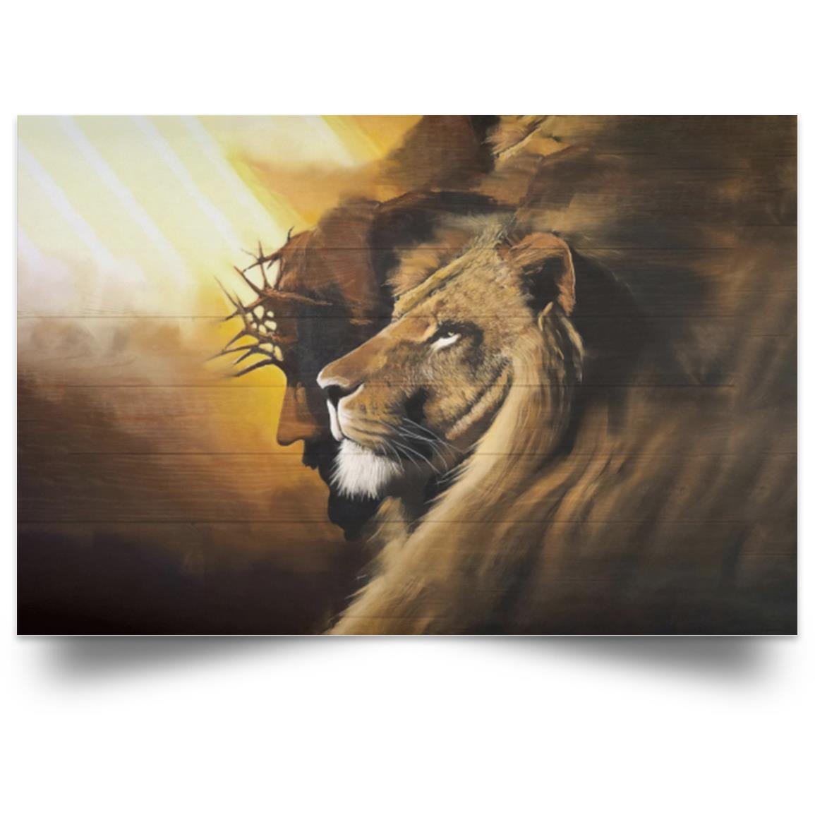 Awesome Lion And God Poster Hg