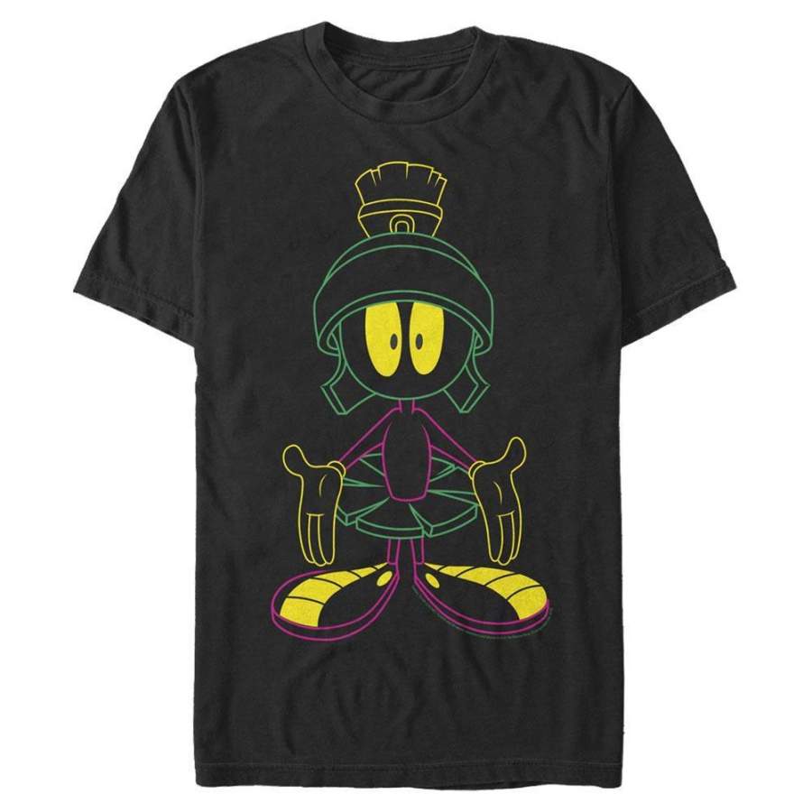 Neon Marvin - Looney Tunes Black T-Shirt - EmprintsTOP