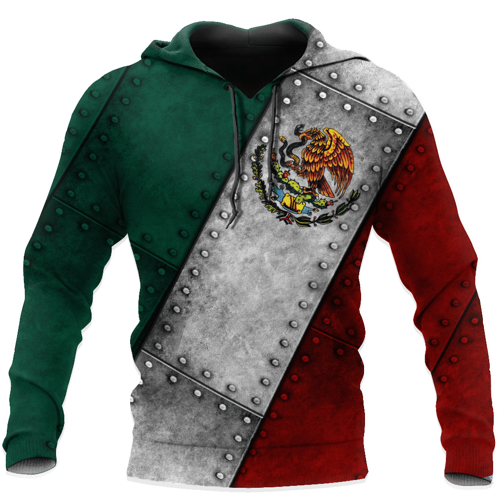 Mexican Flag And Cloak Of Arm All Over Print Hoodie For Men And Women