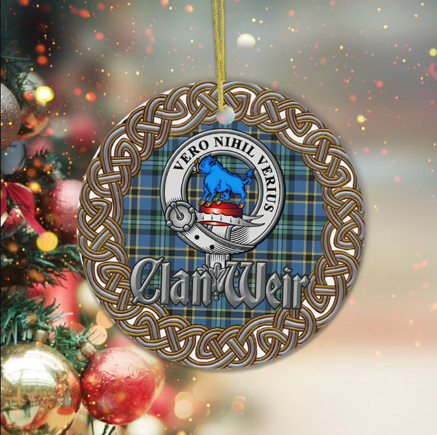 Weir Celtic Ring Plaid Ornament Gift. Christmas Tree Ornament Tartan Ornament Great Christmas Ornaments Gift