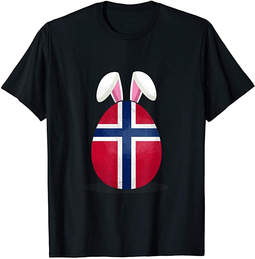 Norway Flag Egg Bunny Ears Norwegian Easter Sunday T-Shirt