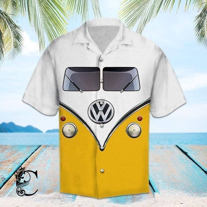 Beach Shirt Find Yellow Hippie Bus Hawaiian Shirt- Chillicothemall