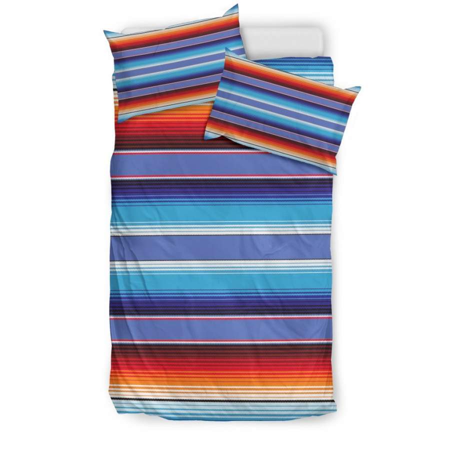 Baja Mexican Blanket Serape Pattern Print Duvet Cover Bedding Set