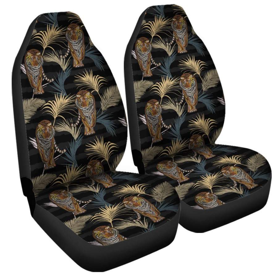 Vintage Tropical Tiger Pattern Print Universal Fit Car Seat Covers