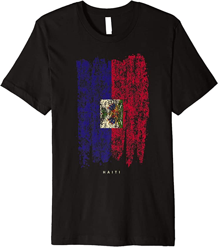 Vintage Haiti Flag Retro Haitian Flag Haitian Premium T-Shirt