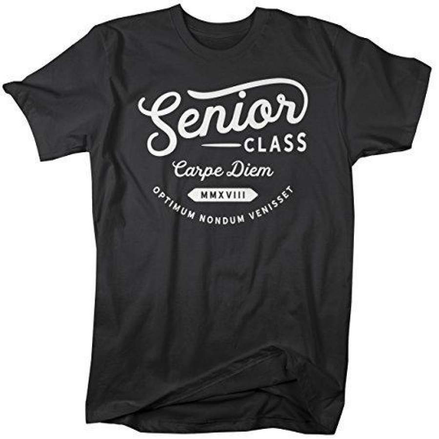 Shirts By Sarah Men’s 2018 Senior T-Shirt Latin Carpe Diem Vintage Graduate Shirt