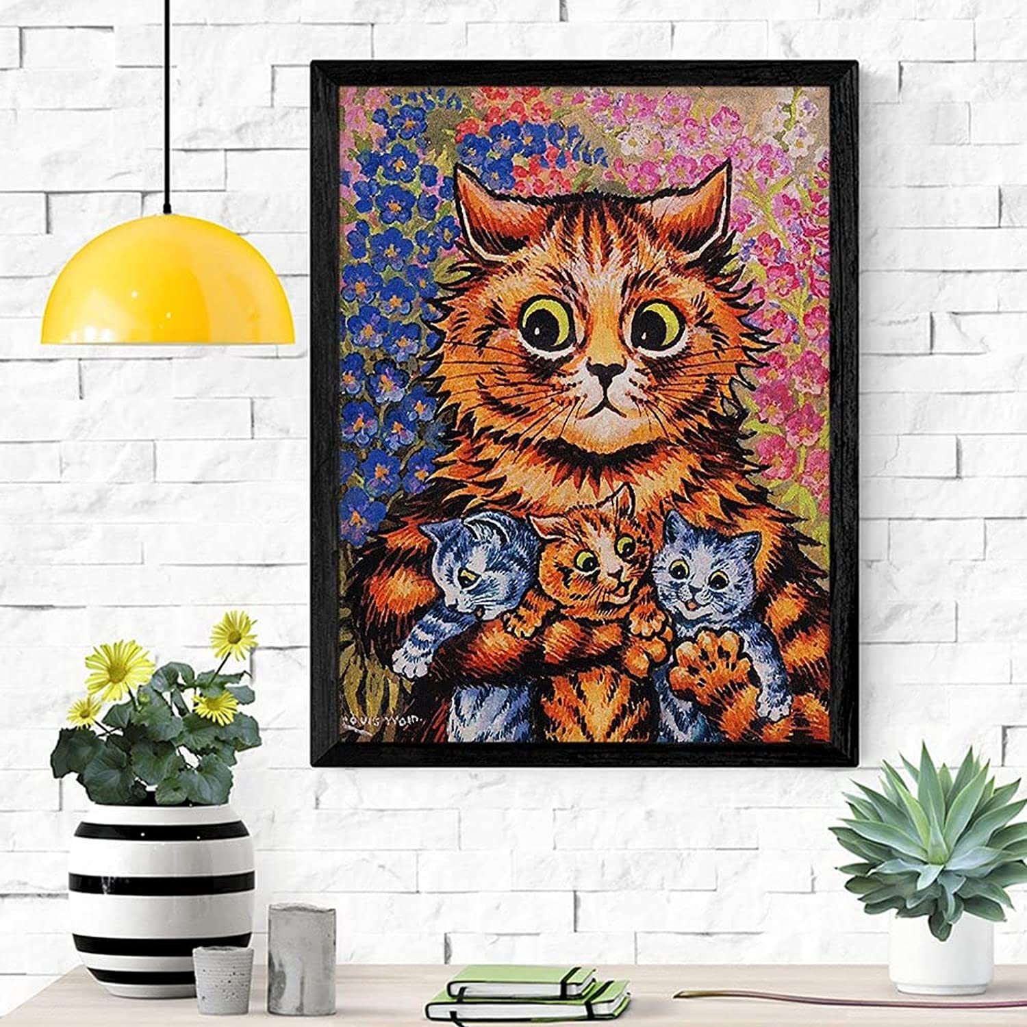 A Cat And Her Kitten Louis Wain Poster Black Cat Art Best Gift For Black Cat Lover Vintage Black Cat Poster Vintage