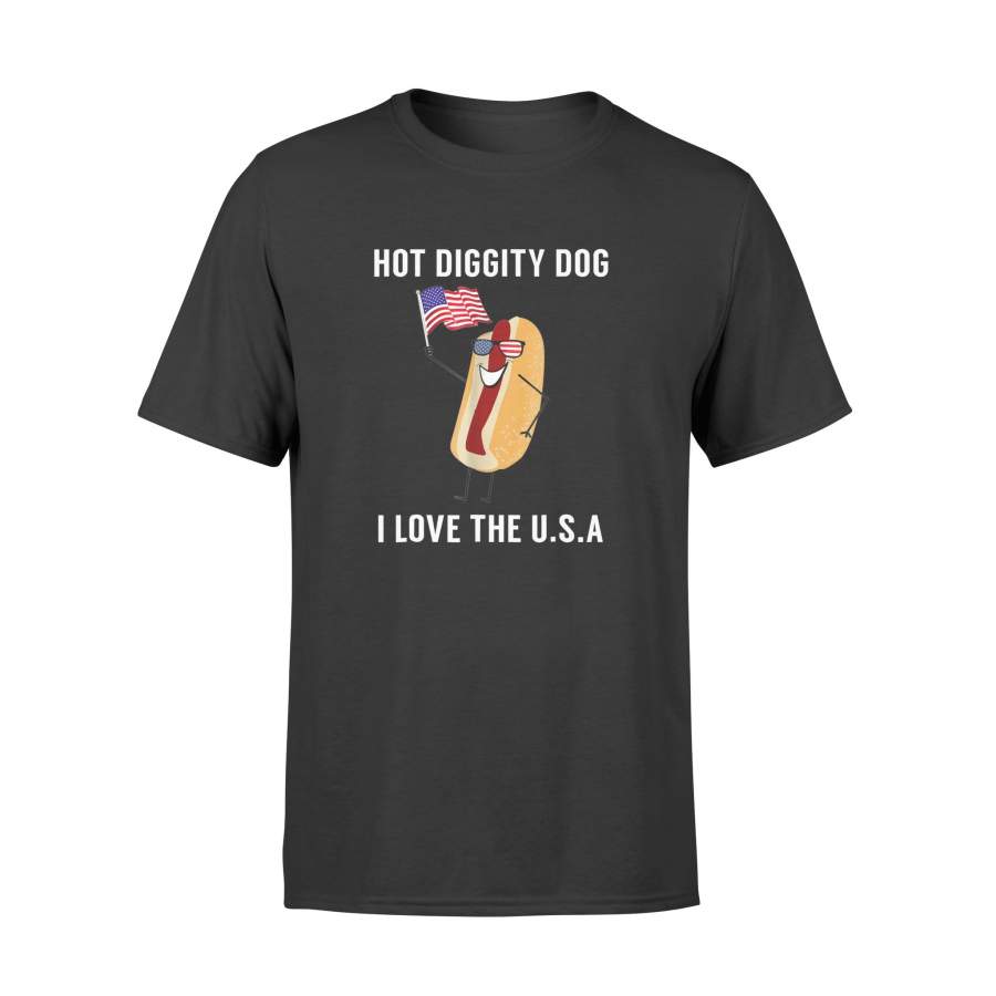 4th of July Hot Diggity Dog I Love USA T-shirt – Standard T-shirt