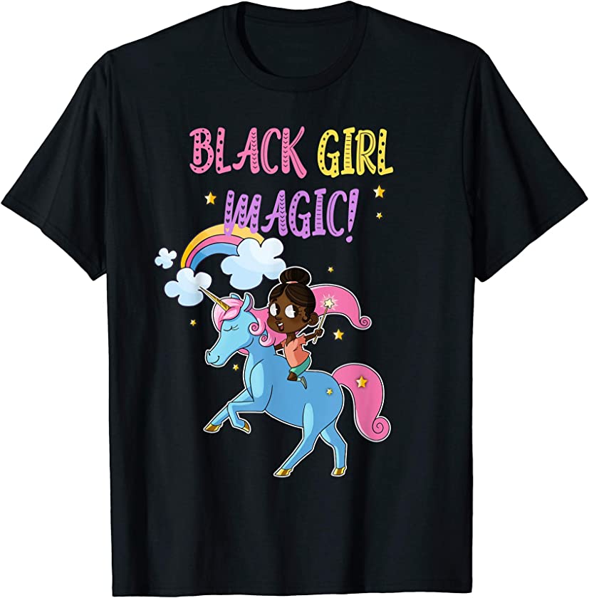 Unicorn Black Girl Magic African American Pride T-Shirt T-Shirt