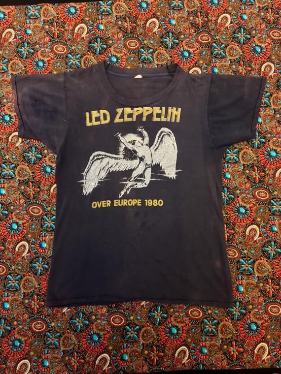 Vintage Led Zeppelin Shirt 1980 European Tour Rare Shirt