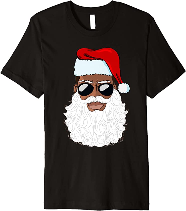 Santa Claus Black Xmas Santa Afro African American Proud Premium T-Shirt