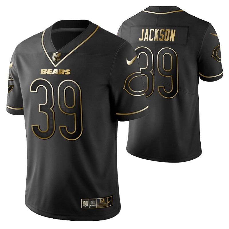 Chicago Bears Brandeddie Jackson 39 2021 NFL Golden Brandedition Black Jersey Gift For Bears Fans