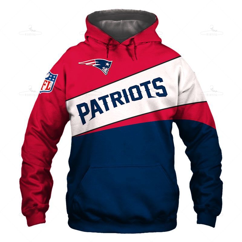 New England Patriots Hoodie 3D Long Sleeve Pullover New Season