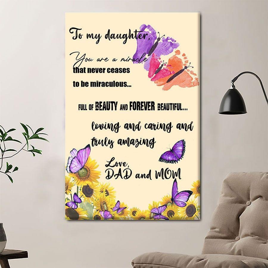 Butterflies From Feet Poster – Loving And Caring And Truly Amazing Canvas Home Décor Birthday Gift For Women Girl Mother Daughter Friend – Gigo Smart