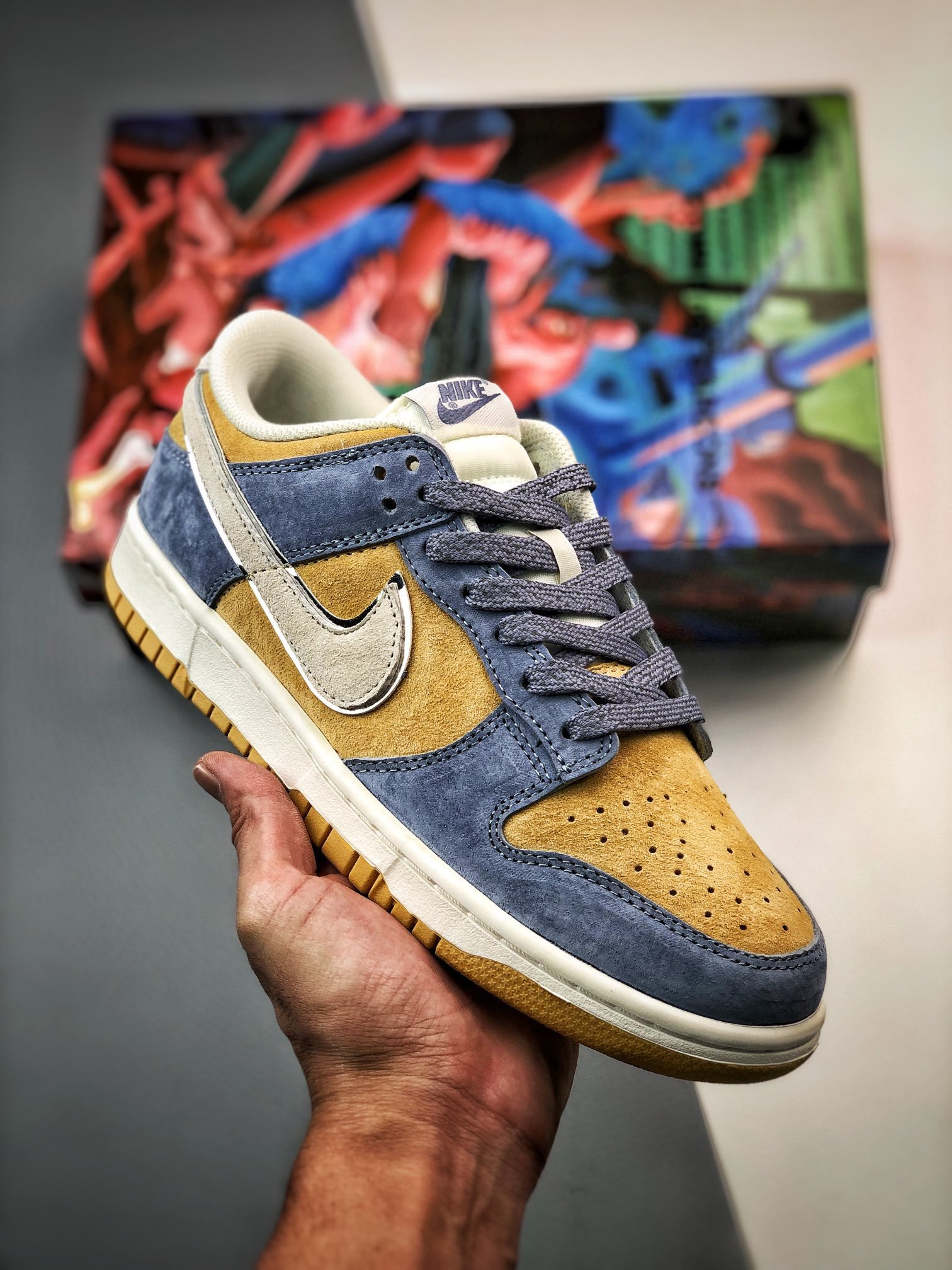 Custom Nike Dunk Low Blue Brown 5340987