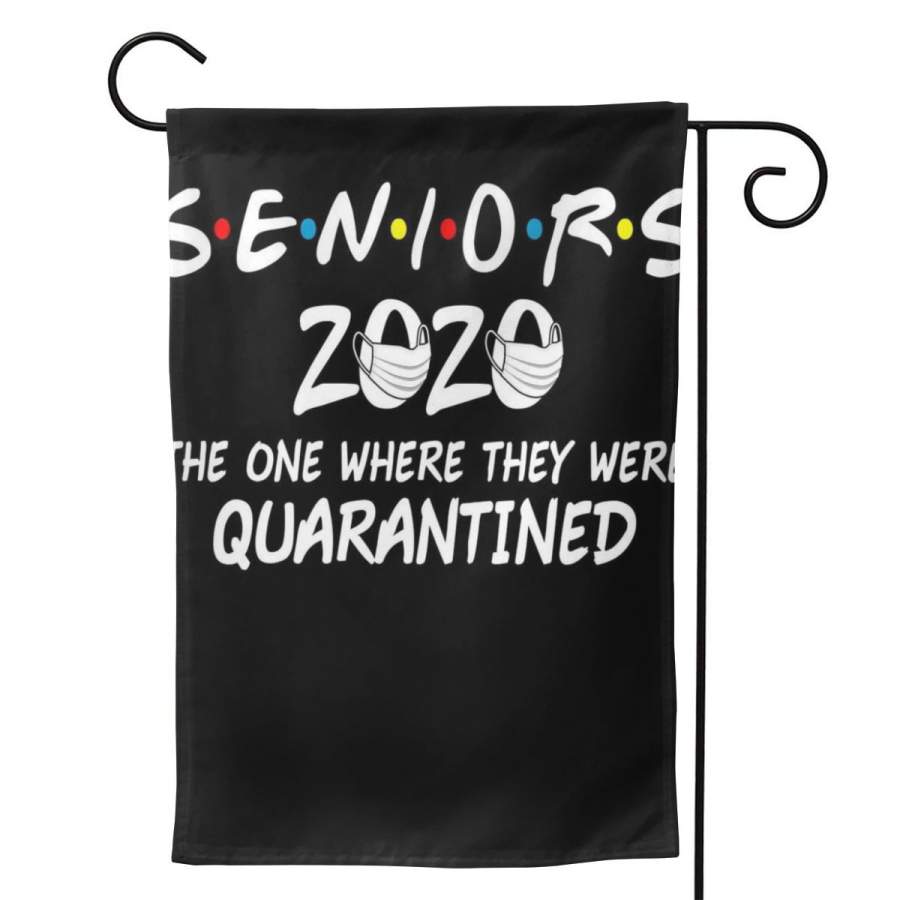 2 Pcs Garden Flag Seniors 2020 The One Where They Were Quarantined Social Distancing Horizontal Poster 12.5″x18″ -Mothers Day, Birthday Gifts for Mom, Dad, Wife, Husband, Daughters, Grandma, Friends