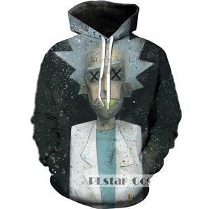 3D Black Hoodies Cartoon Rick and Morty