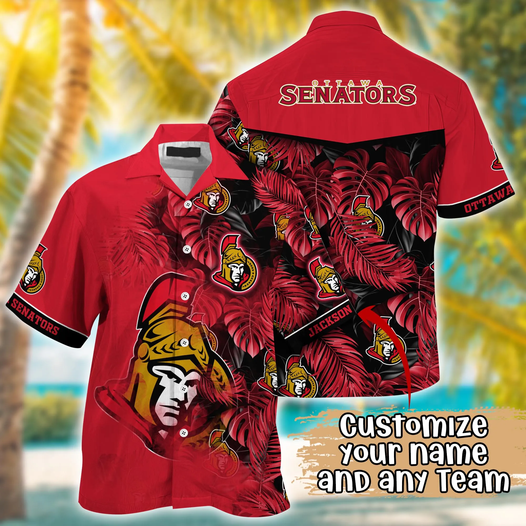 Ottawa Senators Nhl Summer Hawaii Shirt And Tshirt Custom Aloha Shirt