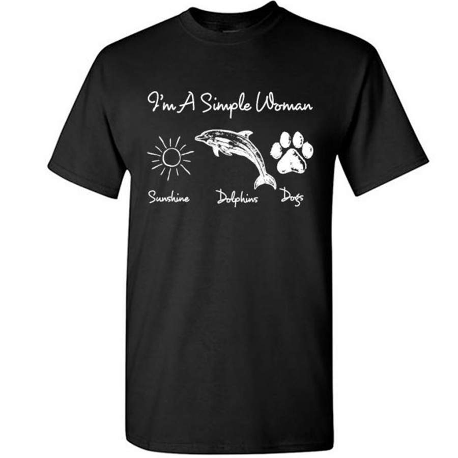 I’m A Simple Who Loves Woman Sunshine Dolphins Dogs – Gildan Short Sleeve Shirt