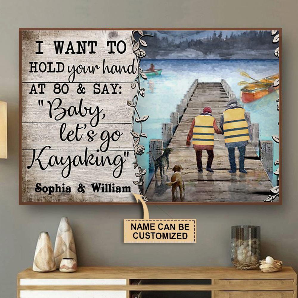 Aeticon Gifts Personalized Kayaking I Want To Hold Your Hand Canvas Mom Dad Gift Home Decor