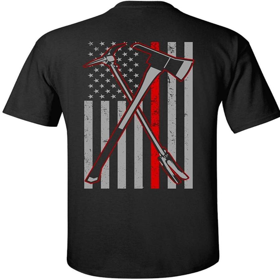 Axe Halligan 2 Hero Thin Red Line Firefighter Funny T Shirt Black