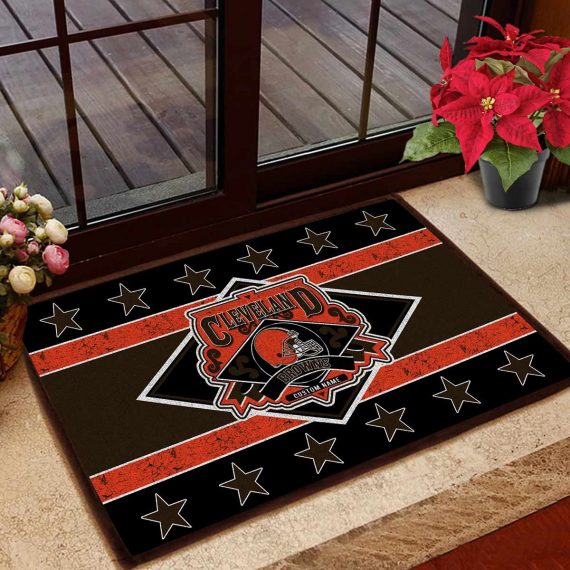 Cleveland Browns Vintage Design Classic Custom Name Entrance Doormat Rug