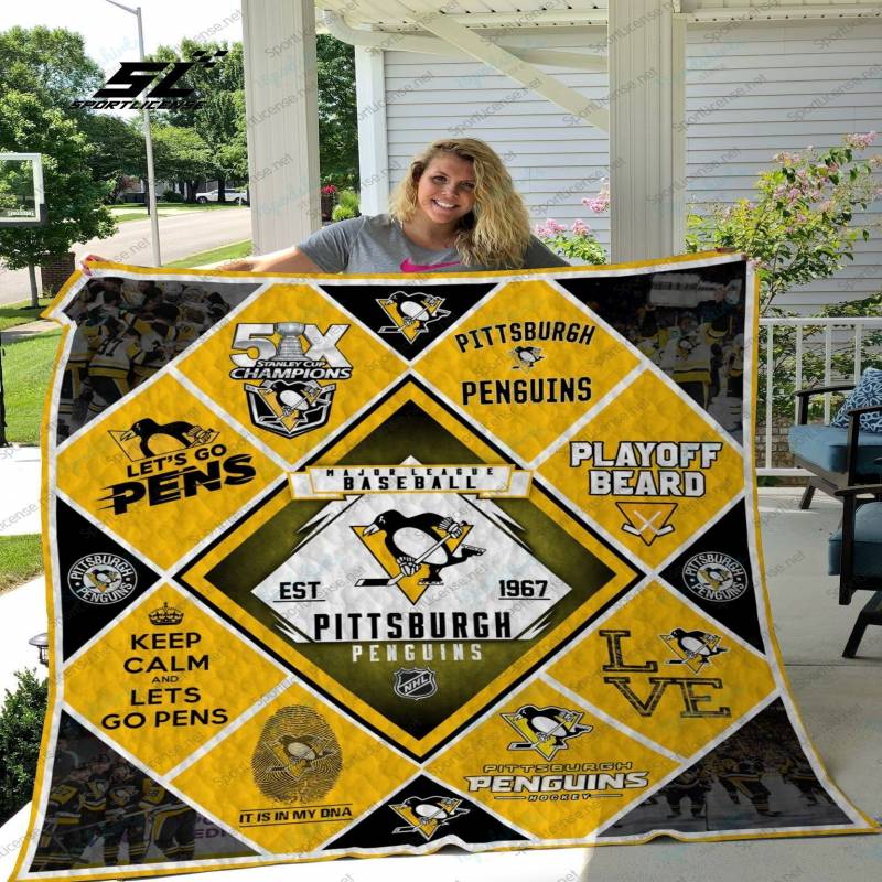 H Pittsburgh Penguins 9 Quilt Blanket