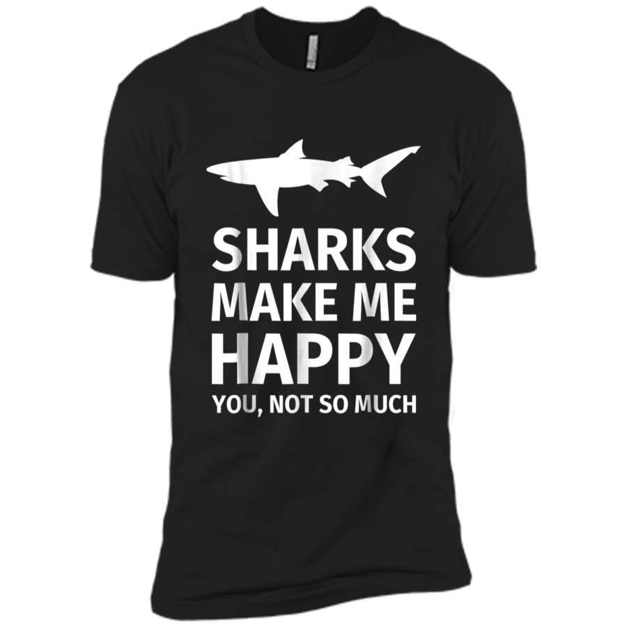 Shark Gifts for Shark Lovers – Funny Sharks Happy  Next Level Premium Short Sleeve Tee