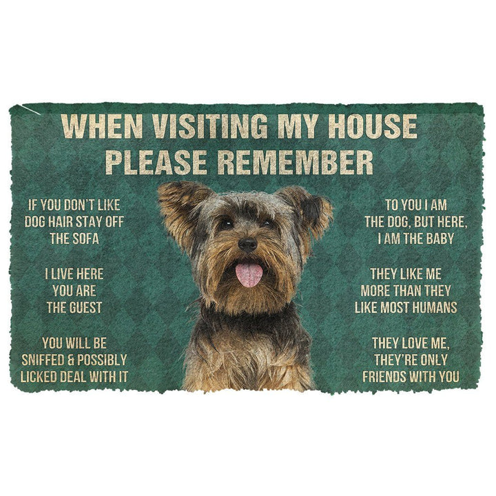 Waybackapparel Please Remember Yorkshire Terrier Dog’S House Rules 3D Doormat