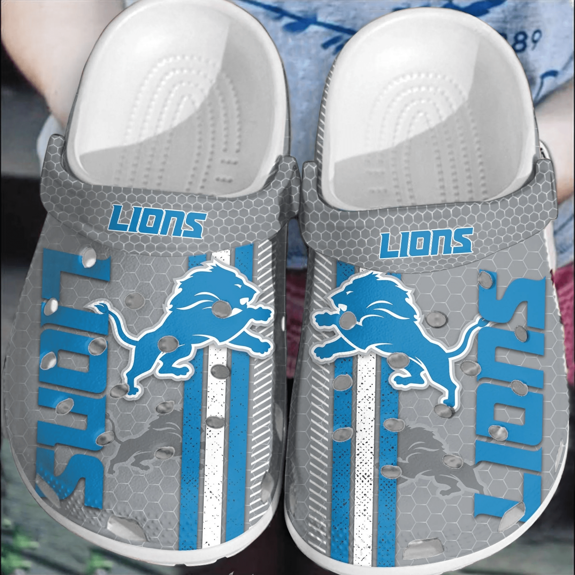 NFL Detroit Lions Football Clogs Crocss Crocband Shoes Comfortable For Men Women