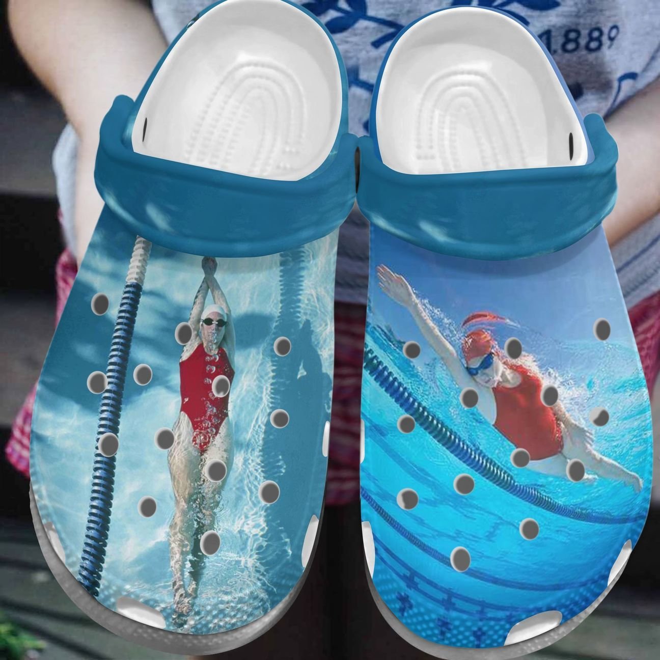 Swimming Personalized Clog, Custom Name, Text, Color, Number Fashion Style For Women, Men, Kid, Print 3D Swimming Lover