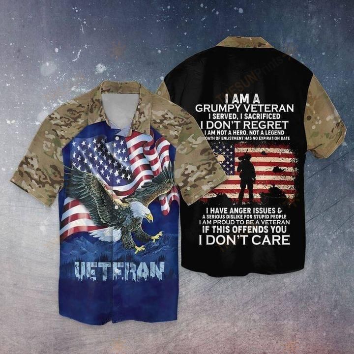 I Am A Grumpy Veteran Hawaiian Shirt 002061 Ha50356