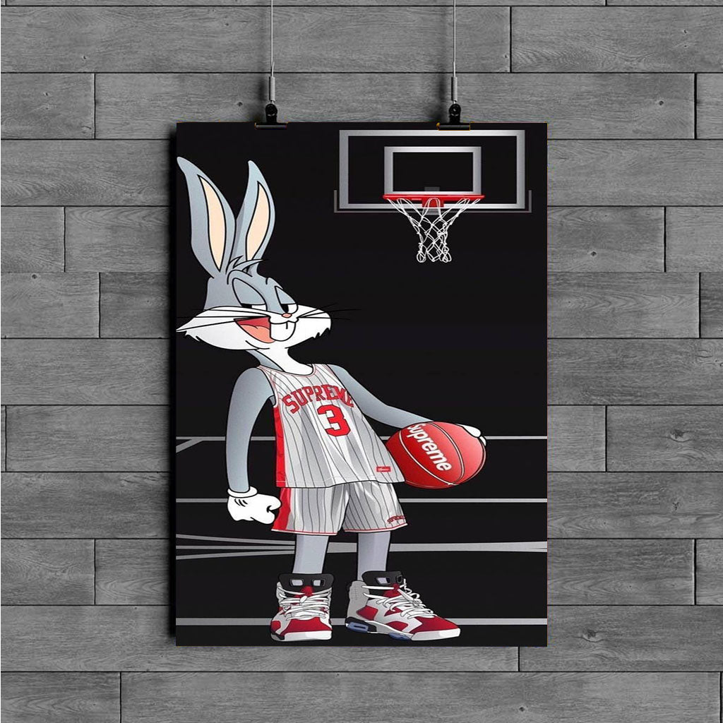 rabbit basketball poster