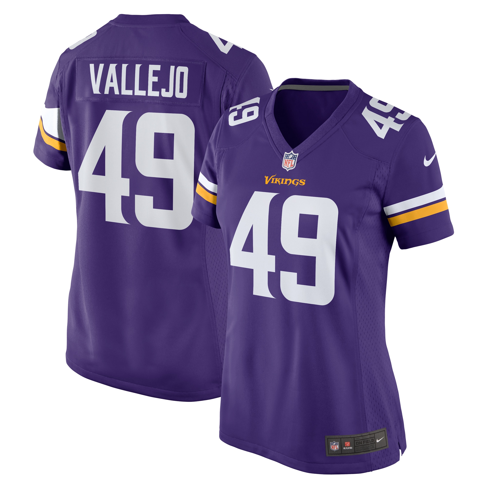 Women’s Minnesota Vikings Tanner Vallejo Purple Team Game Jersey