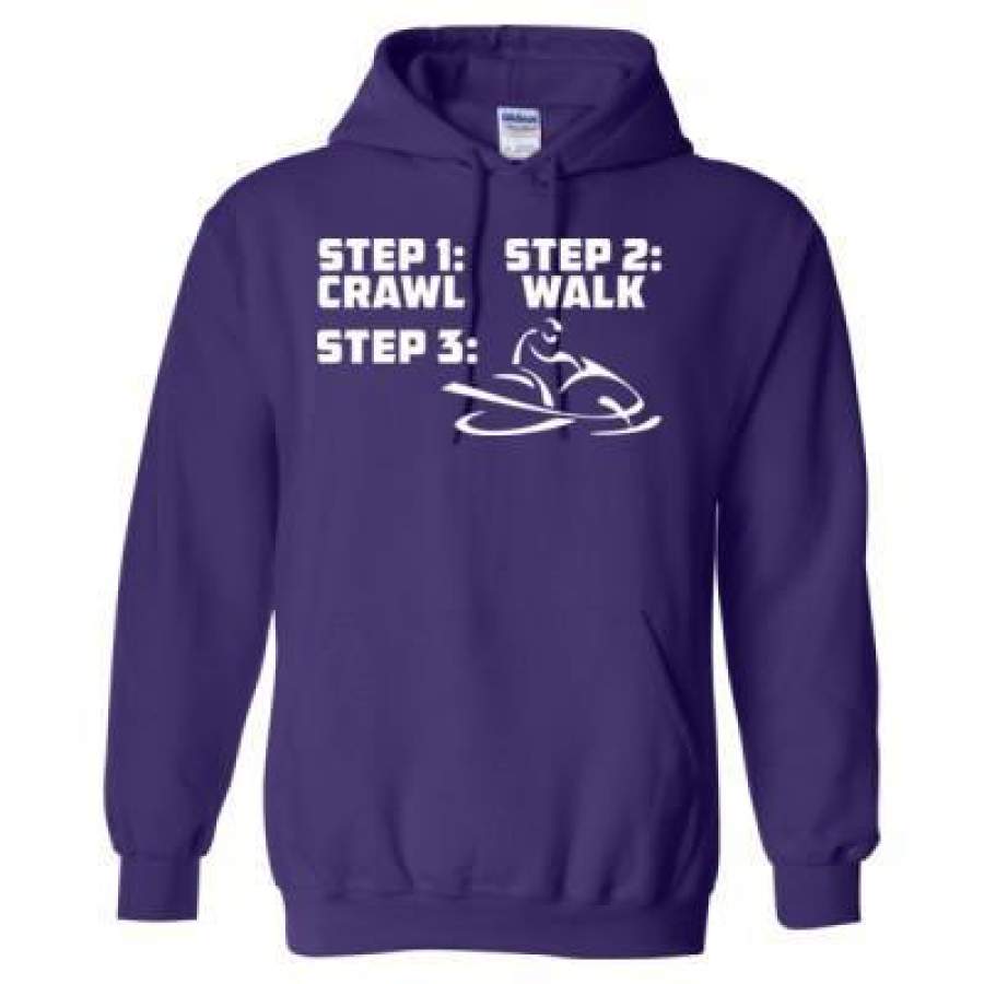 AGR Step 1 Crawl Step 2 Walk Step 3 Snowmobile – Heavy Blend™ Hooded Sweatshirt